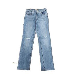 Levi's Premium 724 Jeans Distressed High Rise Slim Straight Women's  27